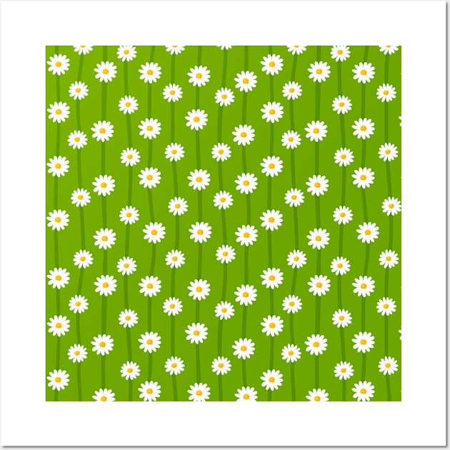 Daisies in Green Wall Art by JunkyDotCom